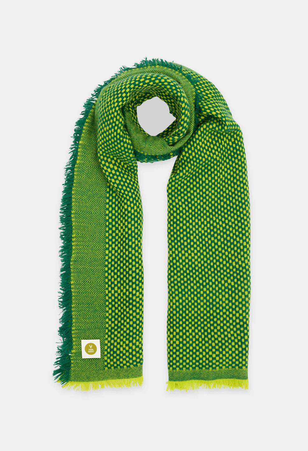 Kaschmir-Schal Tee green/Neon Yellow