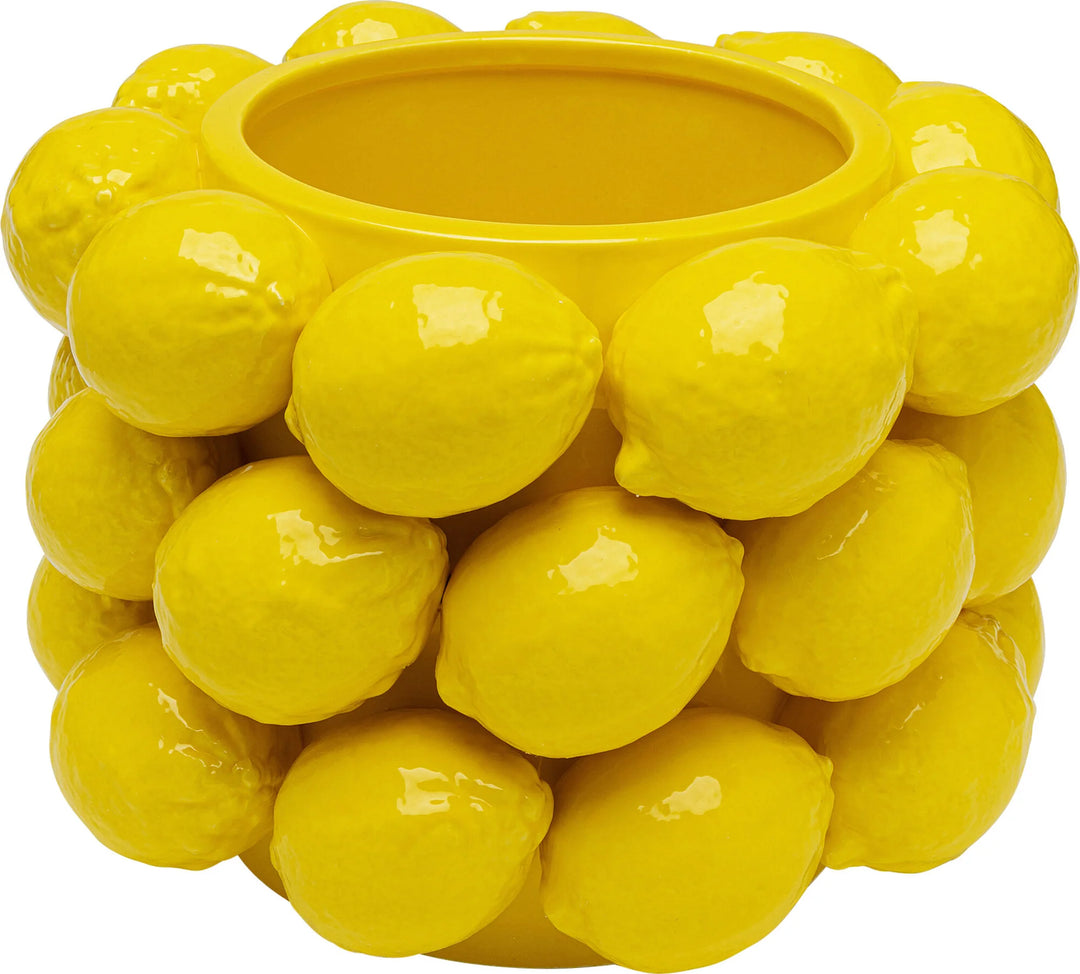 Vase Übertopf Zitronen