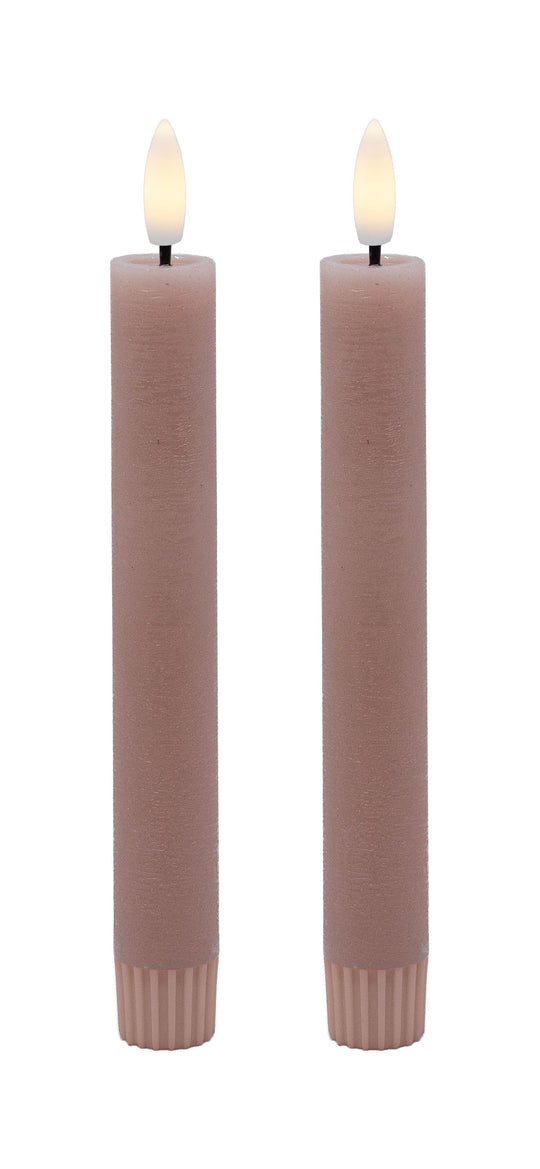 LED Stabkerzen-Set rustic 2,2 x 16,5 cm (2 Stück)