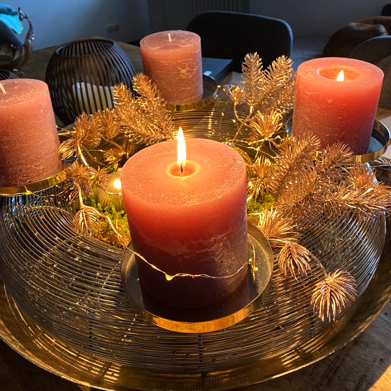 Adventskranz handgefertigt, Edelstahl – Silberalm